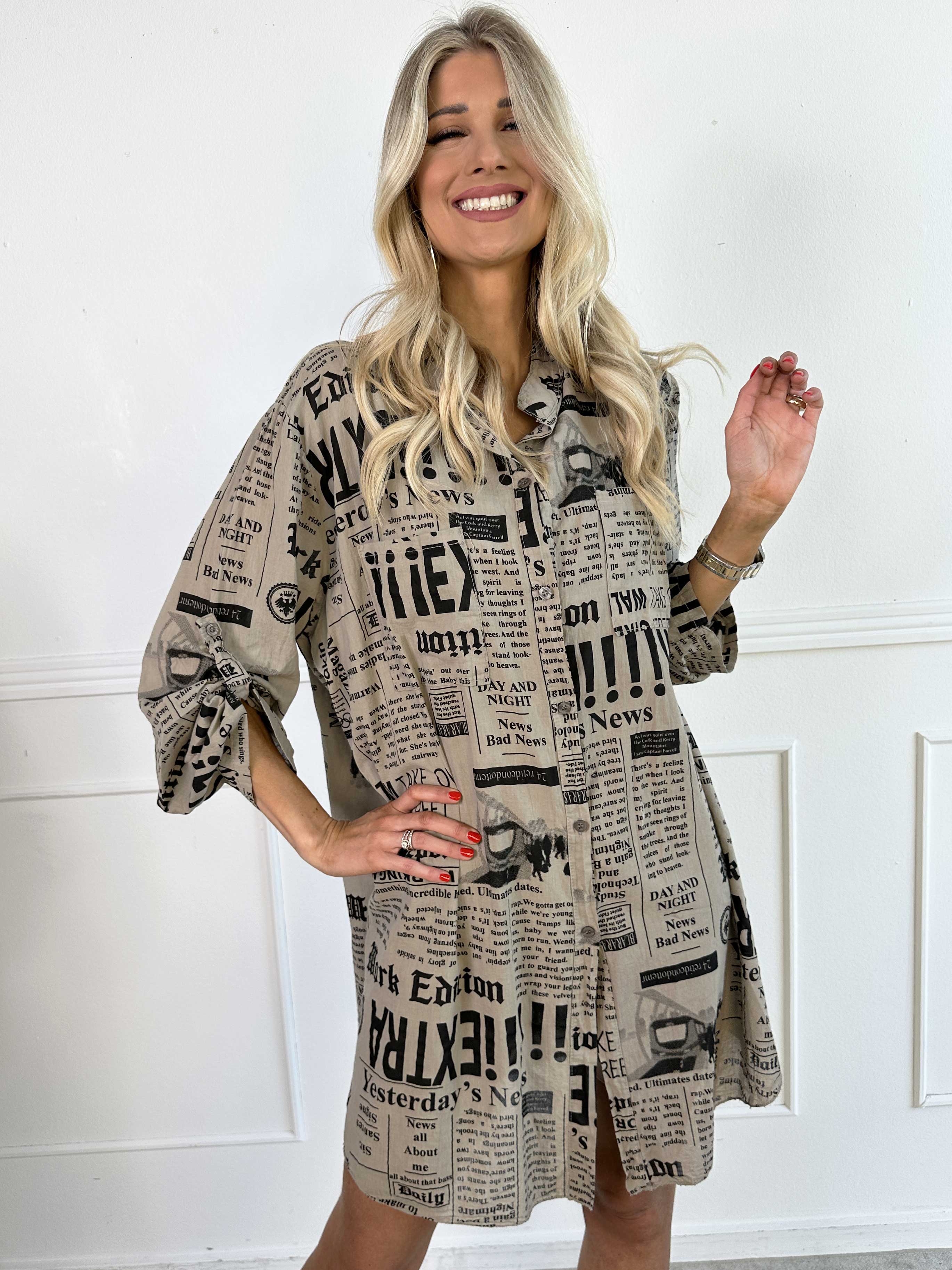 Celestine - Skjorte i bomuld med print og lommer